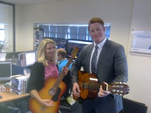 duet Feriel Clarke and Dan Cunliffe play Postman Pat Theme Tune