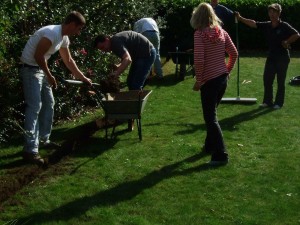 Villagers in Ashby De La Launde Lincolnshire digging their own trenches in preparation for FTTP