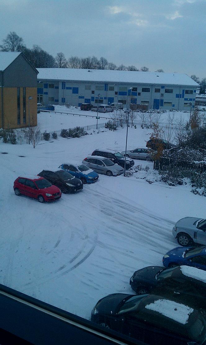 timico carpark in the snow