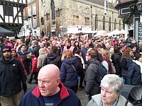 crowds in Castle Hill at the Lincoln Christmas Market 2011