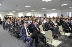 audience focused on panel discussion at Timico datacentre opening
