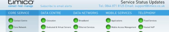 service status reports at Timico