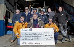 Trefor Davies with the crew of RNLB Lincolnshire Poacher in Skegness - cox John Irving to my right