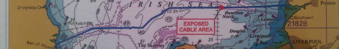 chart showing undersea cable between UK and Eire