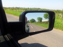 view in rear view mirror on the drive to work - car was stationary in case you were wondering