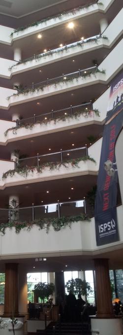 atrium at the Celtic Manor Resort Hotel during the Wales Open golf