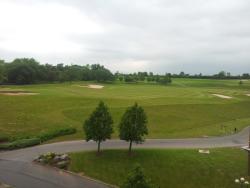 the view from my room at the Celtic Manor Resort Hotel - ensuite golf course