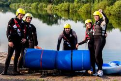 They're smiling now but can you spot the design flaws on this raft? 