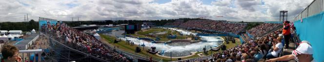 magnificent panoramic view of the kayak slalom venue at Lee Valley