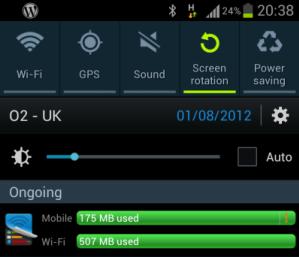 Galaxy S3 battery and wireless data usage