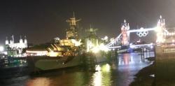 historic London - views of The Tower of London, Tower Bridge and HMS Belfast