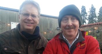 Trefor Davies and Xmas tree farmer William Rose