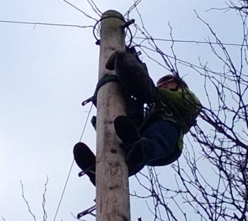 openreach engineer up a pole