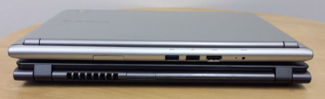 acer samsung chromebook size comparison stacked