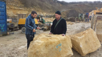 measuring rock for Eleanor Cross