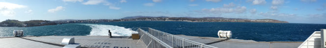 leaving the isle of man aboard ferry manannan