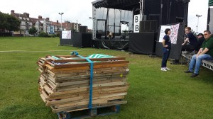 stack of deck chairs Skegness