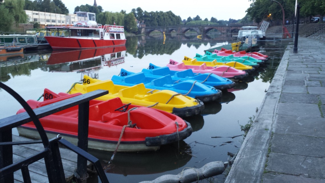 pedaloes on the river in chester