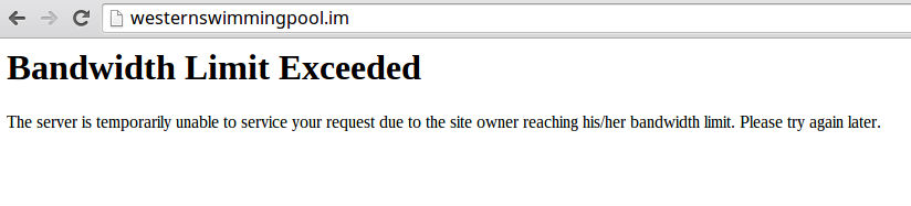 bandwidth limit exceeded