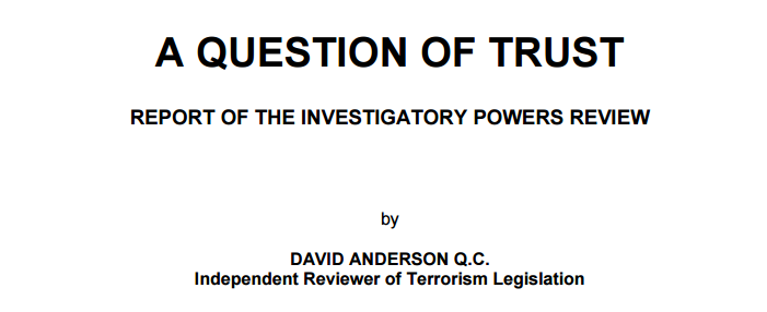 Anderson Report on Terrorism Legislation