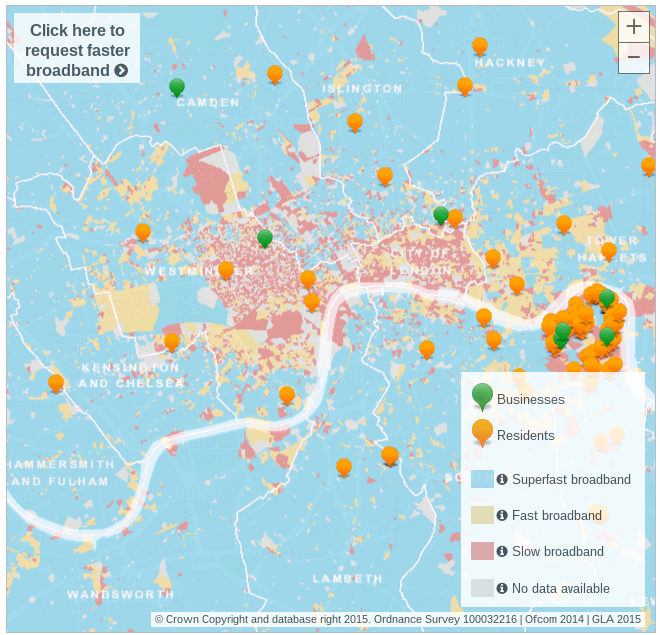 superfast broadband availability london