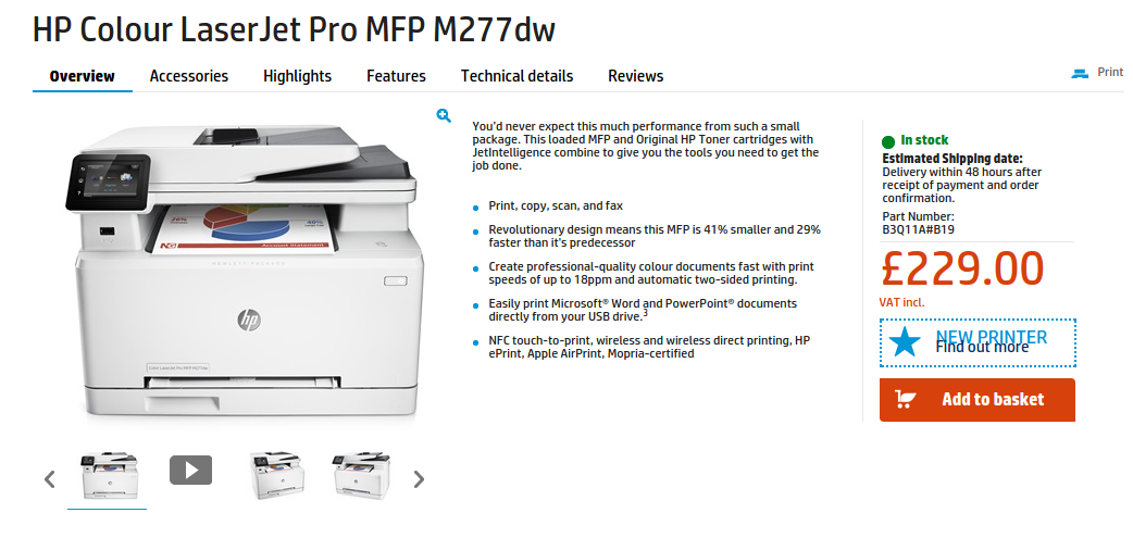 HP Color LaserJet Pro MFP M277dw