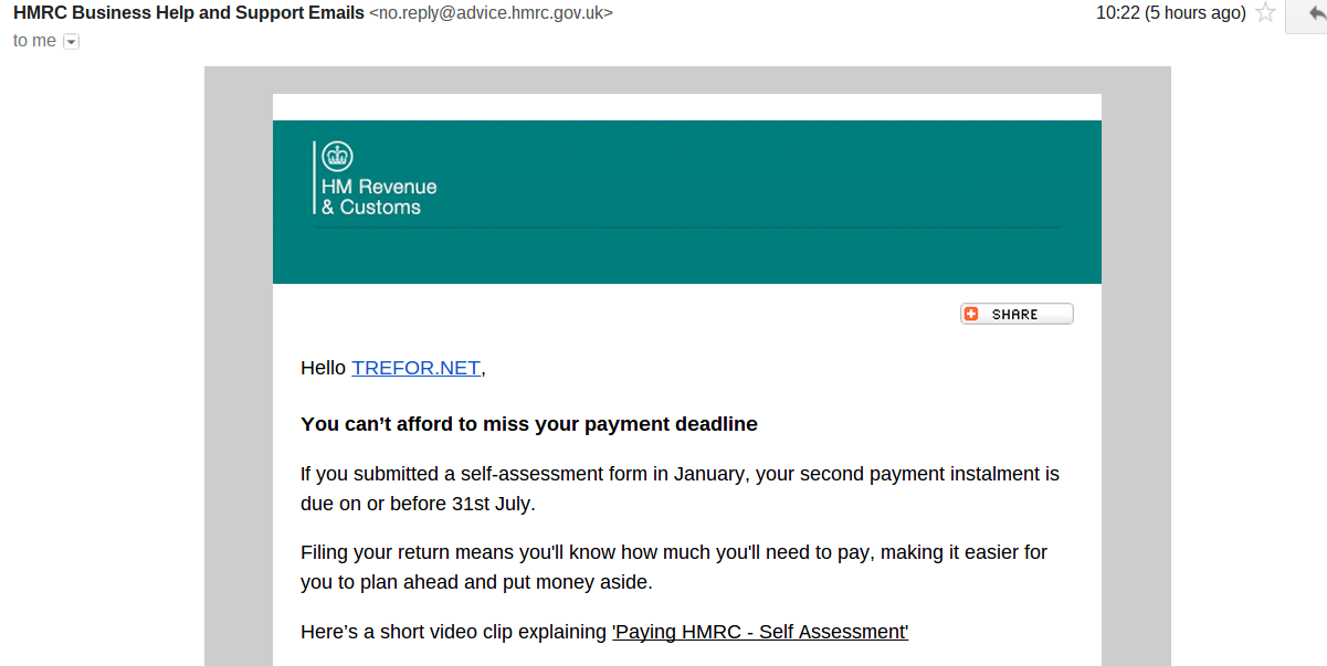 hmrc scam spam