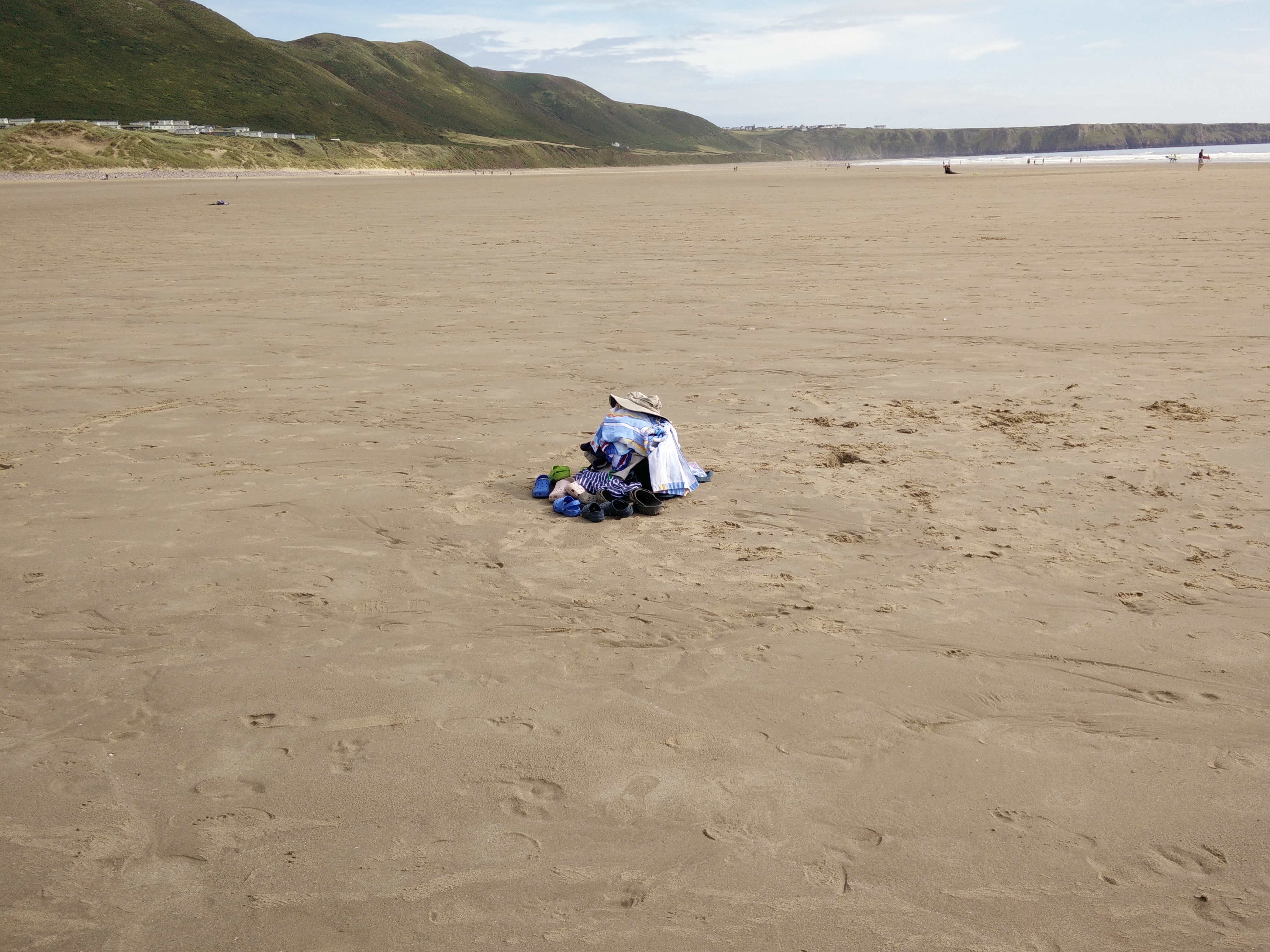 clothes on rhossili beach