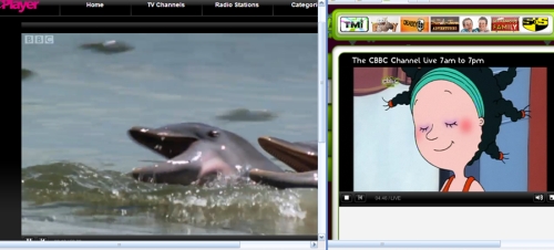 splitscreen21 two video streams running off BBC iPlayer over FTTC