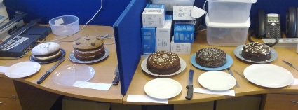 the 5 entries for the Timico chocolate cake competition