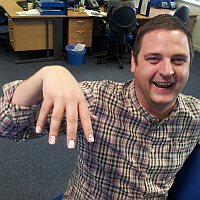 Timico Account Management Director Andrew North has his nails done to raise money for Children In Need