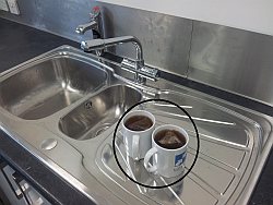 Two cups of tea in the kitchen of the new Timico Datacentre in Newark