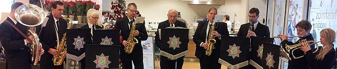 Lincolnshire Fire and Rescue Concert Band play for the good folks in Waitrose in Lincoln
