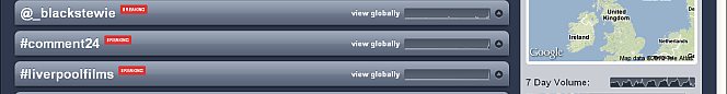 UK trending for @tref & #comment24 on twitter
