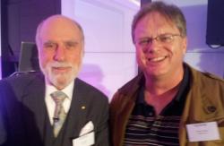 Vint Cerf with Trefor Davies at the Nominet Internet Policy Forum