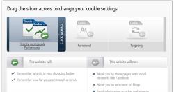 BT cookies slider showing minimum cookie setting 