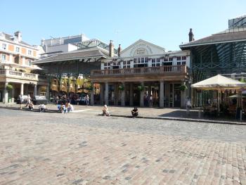 an empty Covent Garden piazza at around 11am on Friday