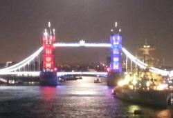 light show at Tower Bridge