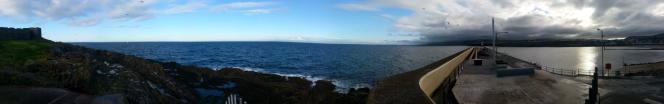 looking out to sea from Peel breakwater in the Isle of Man