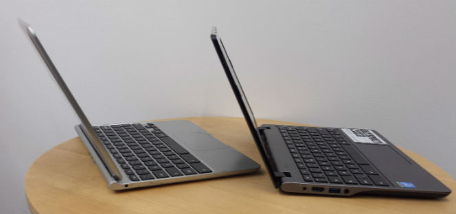 Acer Samsung chromebook comparison side on