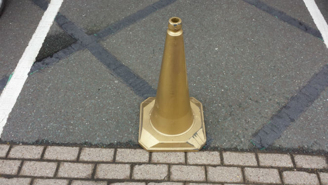 golden traffic cone