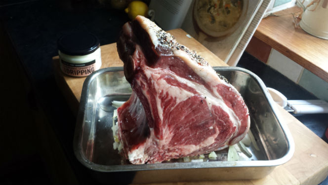 fore rib of beef before going into oven