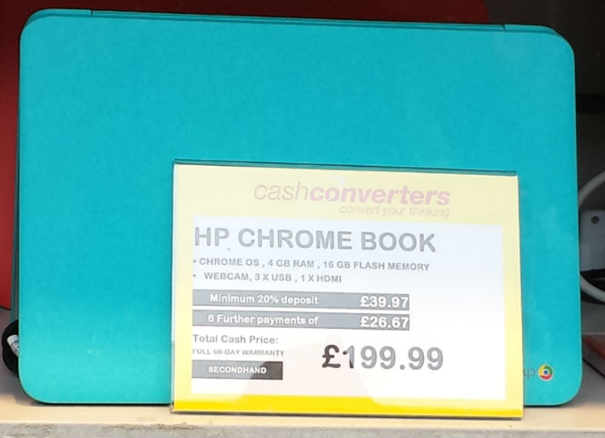 hp cash converters chromebook