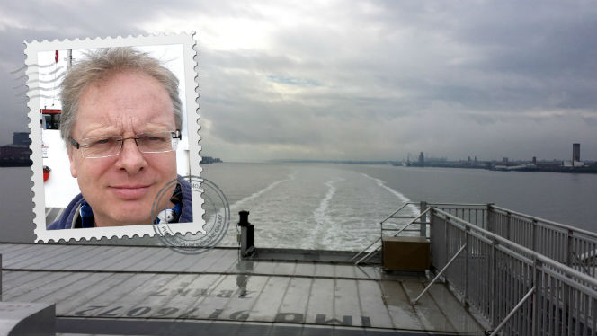 leaving of liverpool - view from stern of IOM ferry Manannan