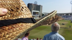 hat damaged by cricket ball